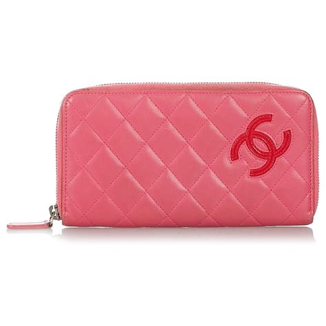 portafoglio chanel rose|Portefeuille Chanel Rose Cambon Long Wallet.